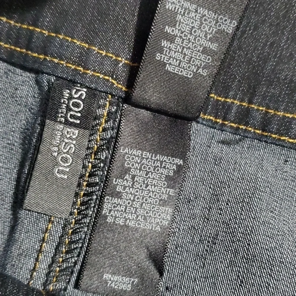BisouBisou skirt women's size 12 black false pockets trendy denim mini skirt - Picture 10 of 16